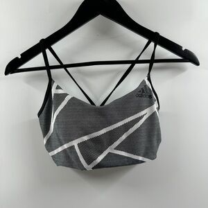 Adidas Geometric Sports Bra – Size Medium, Crisscross Back